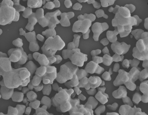 SEM image of lithium chloride LiCl powder used as aqueous electrolyte material