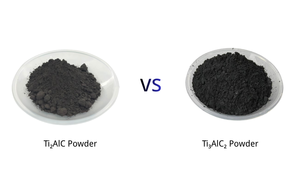 Ti₂AlC vs Ti₃AlC₂ MAX phase powder comparison