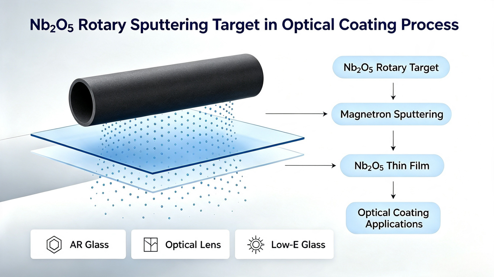 Niobium Oxide Rotary Sputtering Target in optical coating process for Nb₂O₅ thin film deposition