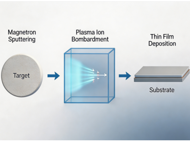 Perovskite sputtering deposition process from target material to thin film formation-ULPMAT