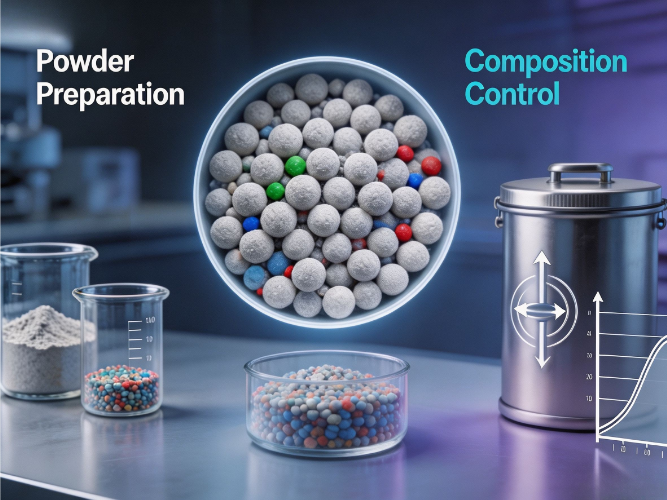 Perovskite sputtering target powder preparation and composition control process