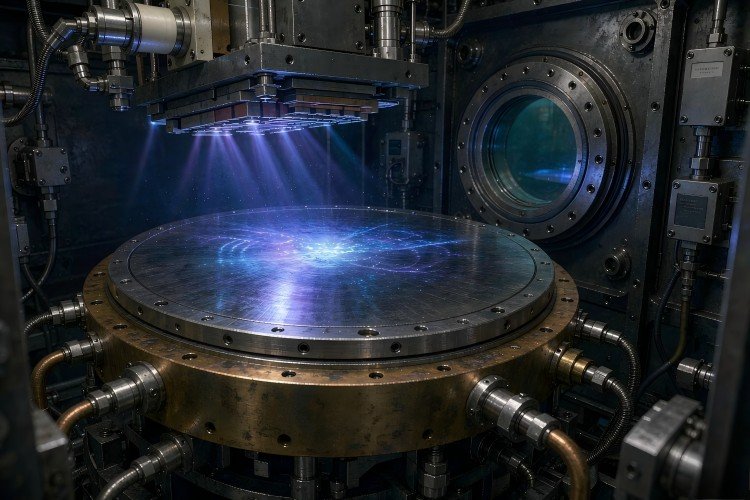 Sputtering Target Cracking inside a vacuum sputtering chamber with plasma striking the target surface